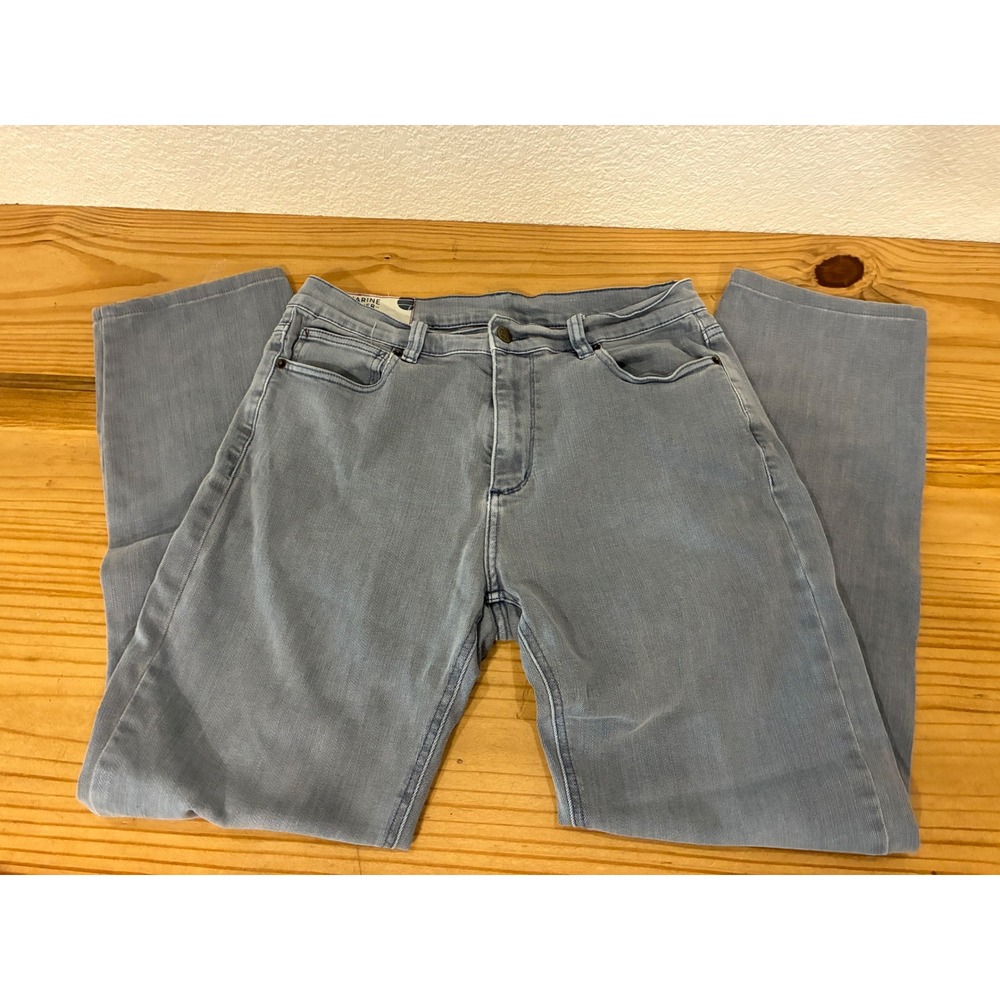 Marine Layer Slim Straight Jeans Mens 34x32 Light Blue Grey Spring 2021 13505